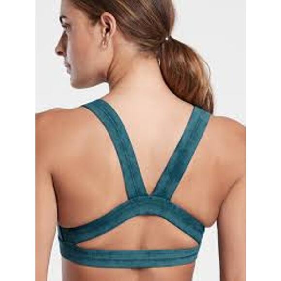 Athleta Shakti Wash Thick Straps Blue Sports Bra with Removal Pads Women's S - Picture 2 of 4